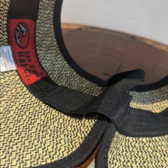 San Diego Hat Company Packable Sun Hat Black and Cream Ultra Braid NEW - Picture 6 of 6